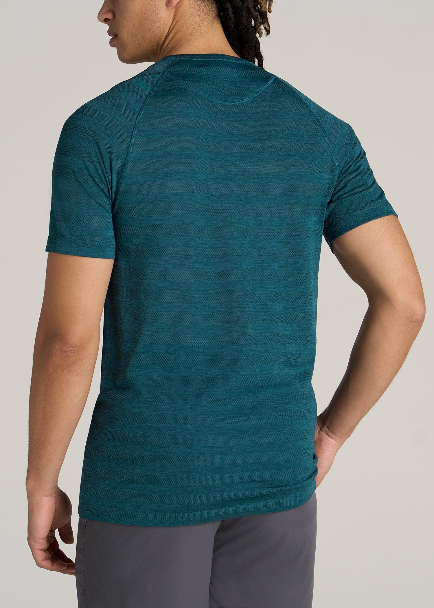 A.T. Performance MODERN-FIT Crewneck Raglan Short Sleeve T-Shirt for Tall Men in Teal Heather Male Product Image