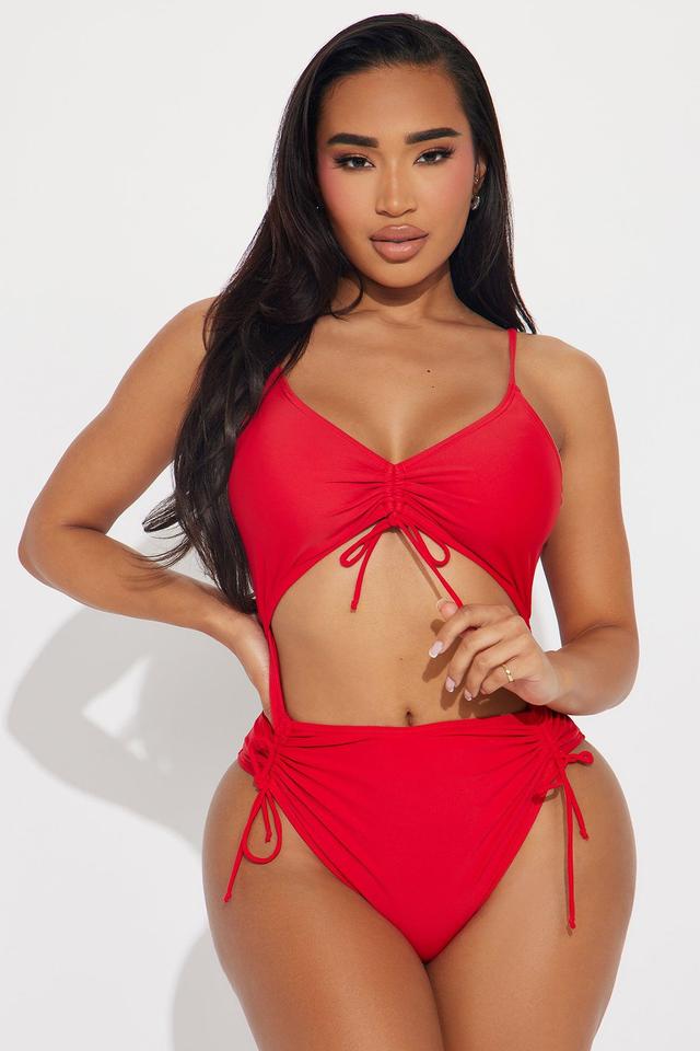 Emery Cut Out 1 Piece Swimsuit - Red Product Image