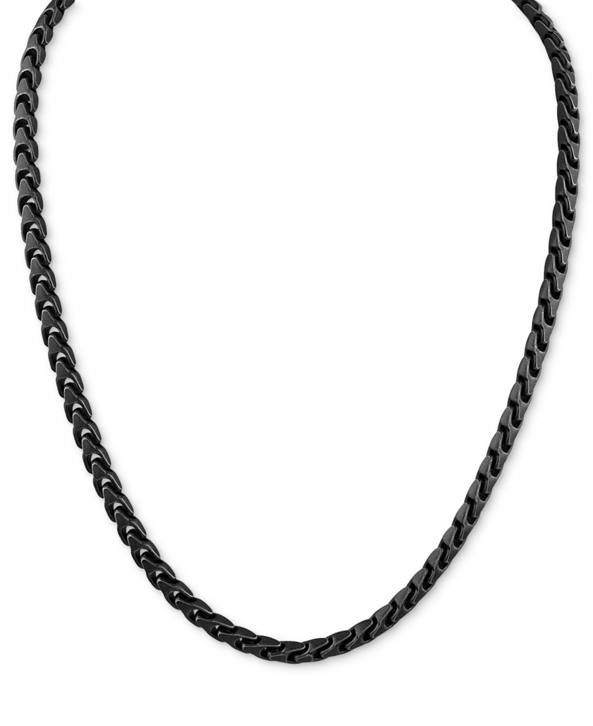 Bulova Mens Link Chain 22 Necklace in Black-Plated Stainless Steel Product Image