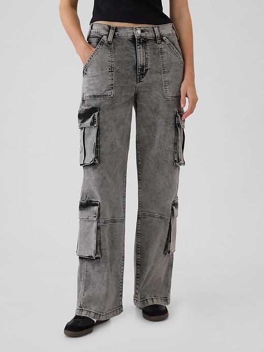 Mid Rise Double Cargo &apos;90s Loose Jeans Product Image