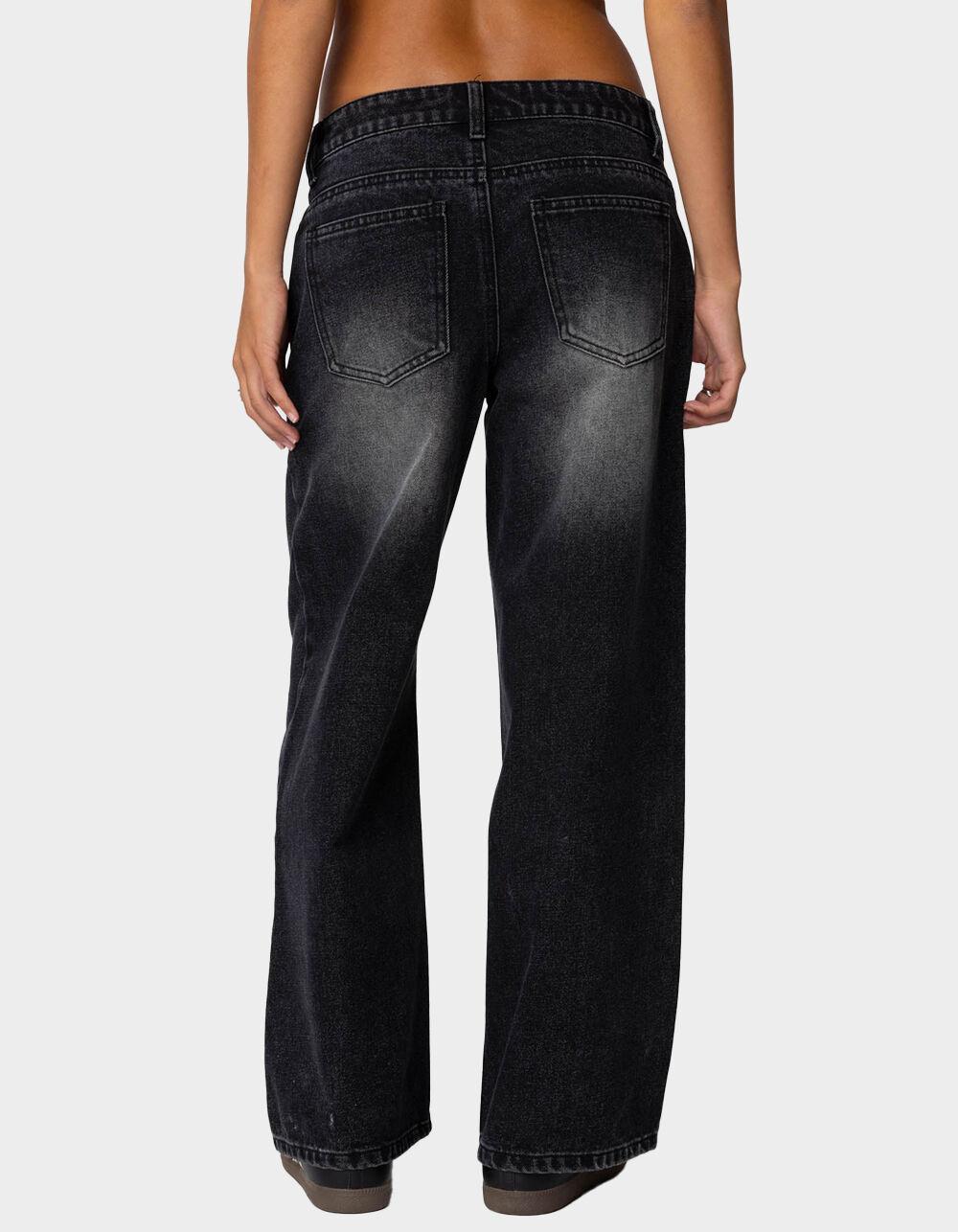 EDIKTED Petite Magda Low Rise Acid Wash Jeans Product Image