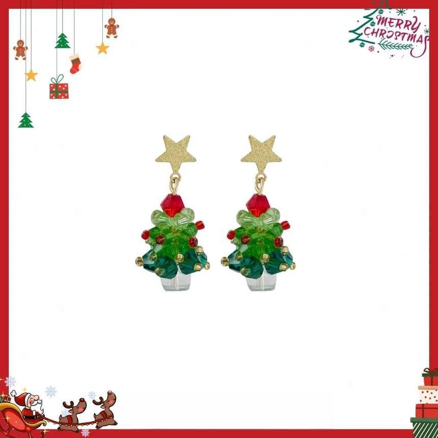 Christmas Tree Beaded Drop Earring Product Image