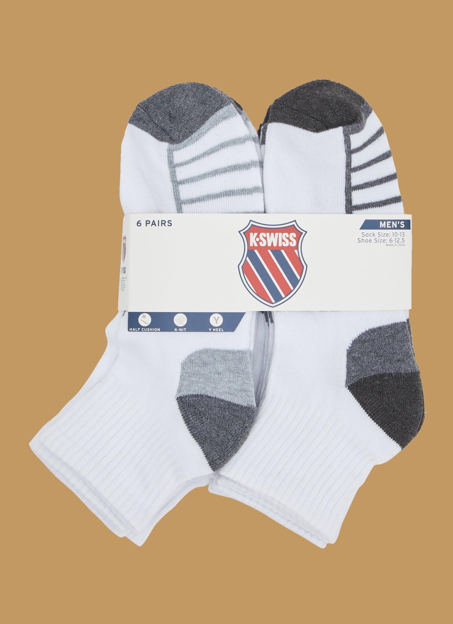 Mens K-Swiss Quarter Socks 6 Pack Male Product Image