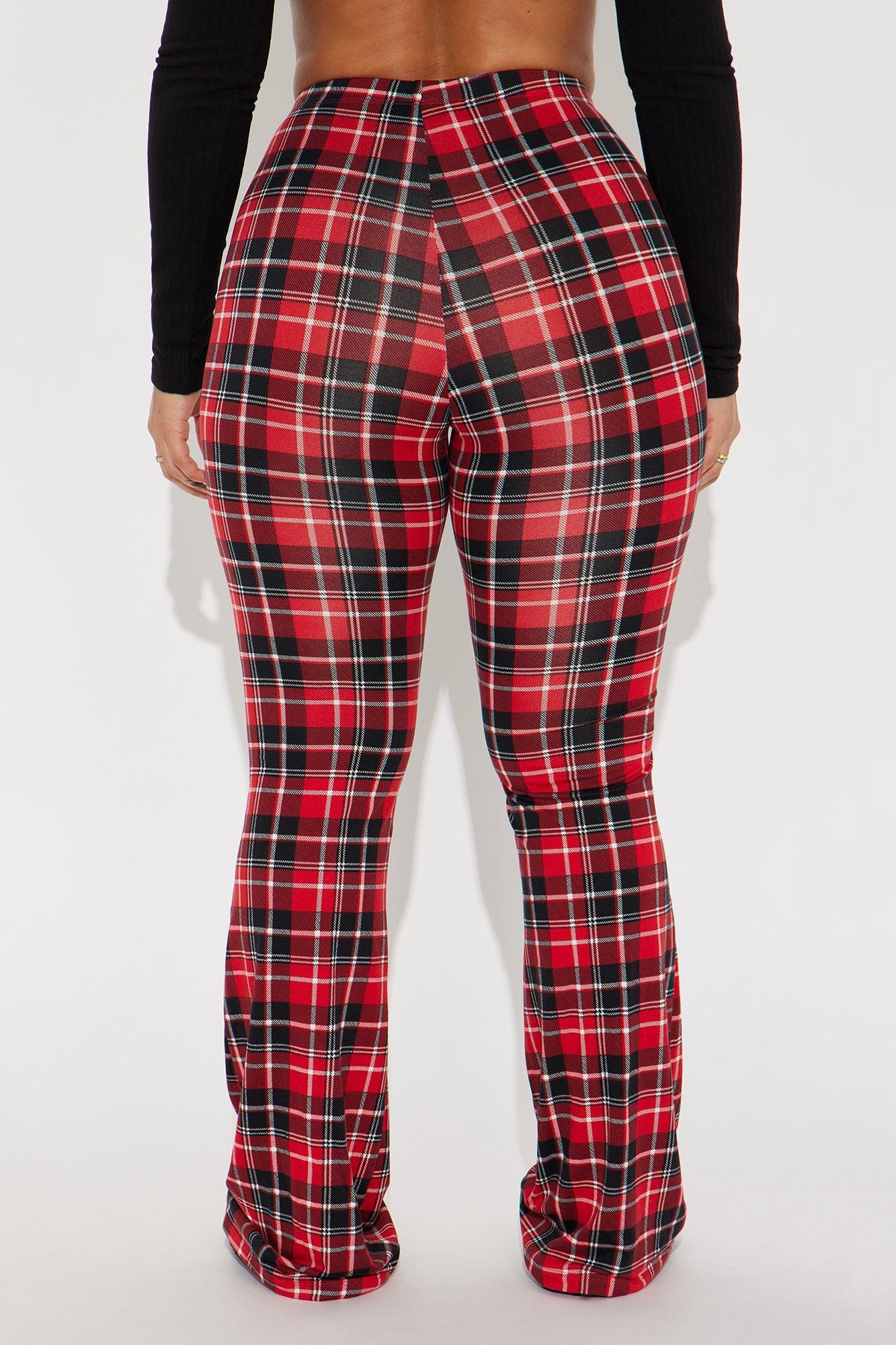 Anastasia Plaid Flare Pant - Red/combo Product Image