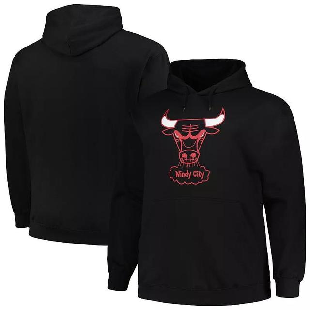 Mens Mitchell & Ness Black Chicago Bulls Hardwood Classics Big and Tall Pullover Hoodie Product Image