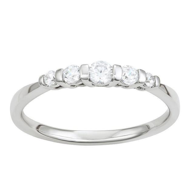 Simply Vera Vera Wang 14k White Gold 1/4 Carat T.W. Diamond 5-Stone Ring, Womens Product Image