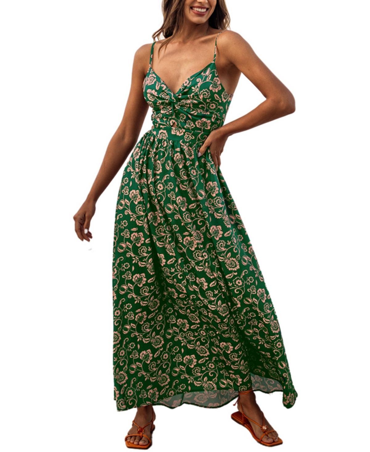 Womens Paisley Print Twisted Maxi Dress Product Image