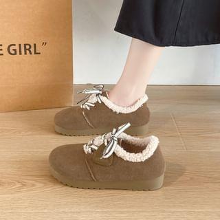 Platform Fleece-Lined Lace-Up Shoes Product Image