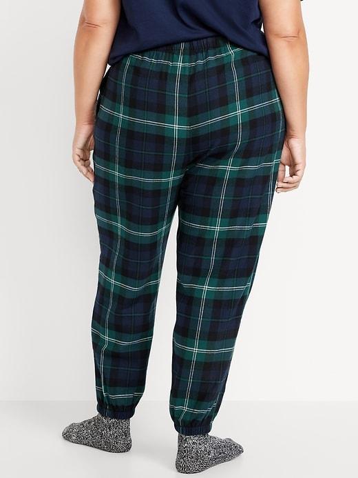 High-Waisted Flannel Pajama Joggers Product Image