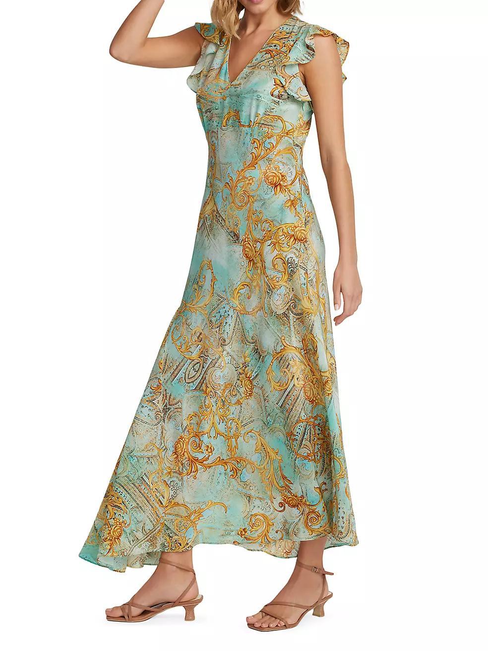 Leighton Baroque Silk-Blend Midi-Dress Product Image