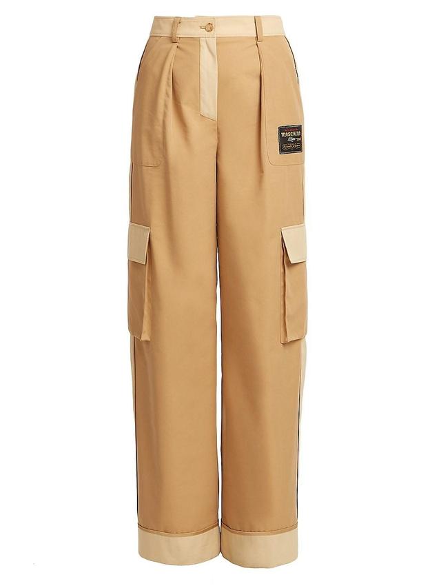 Womens Wide-Leg Colorblock Cargo Pants Product Image