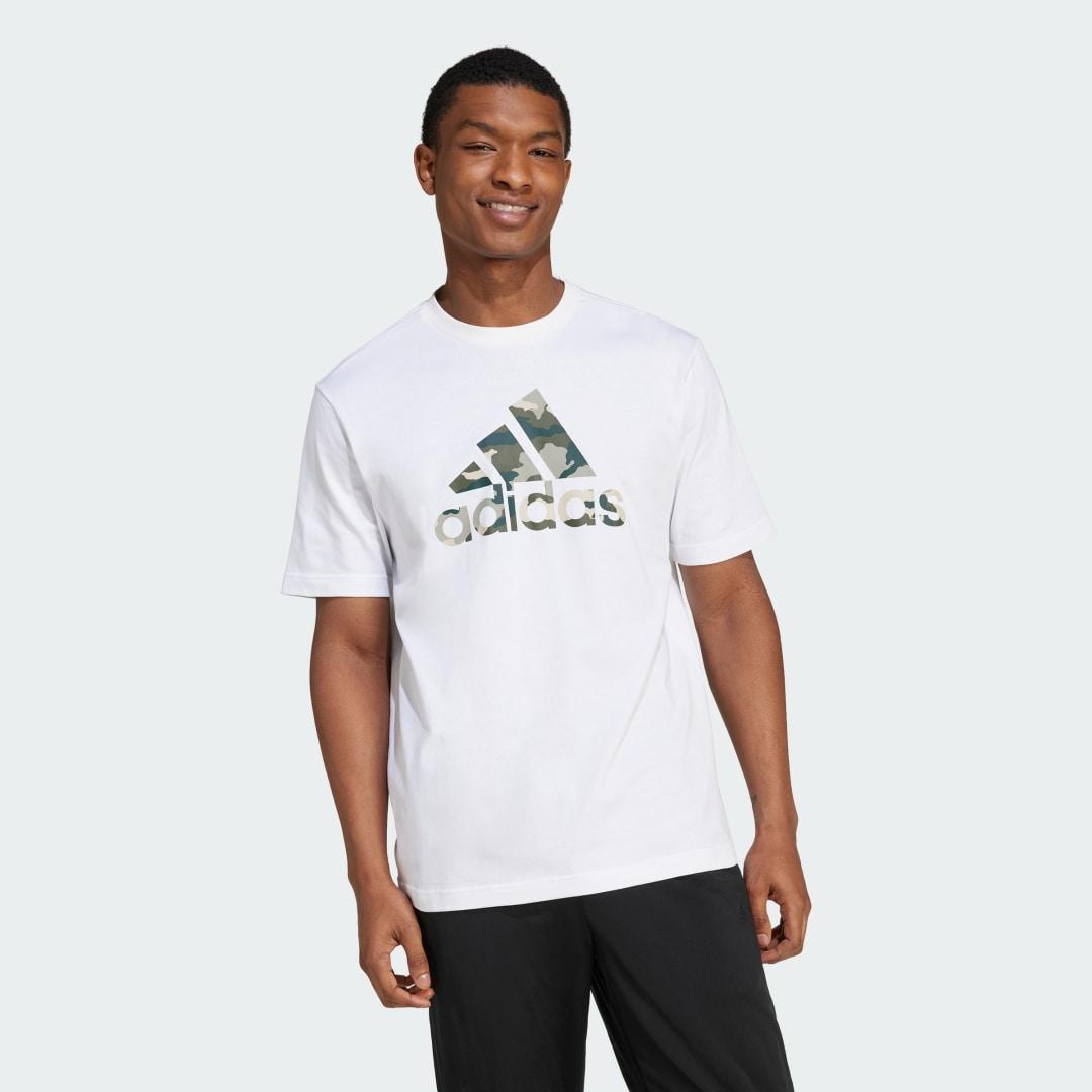 adidas Camo Badge of Sport Graphic Tee White M Mens Product Image