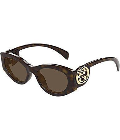 Gucci Womens Chaise Lounge 54mm Havana Cat Eye Sunglasses Product Image