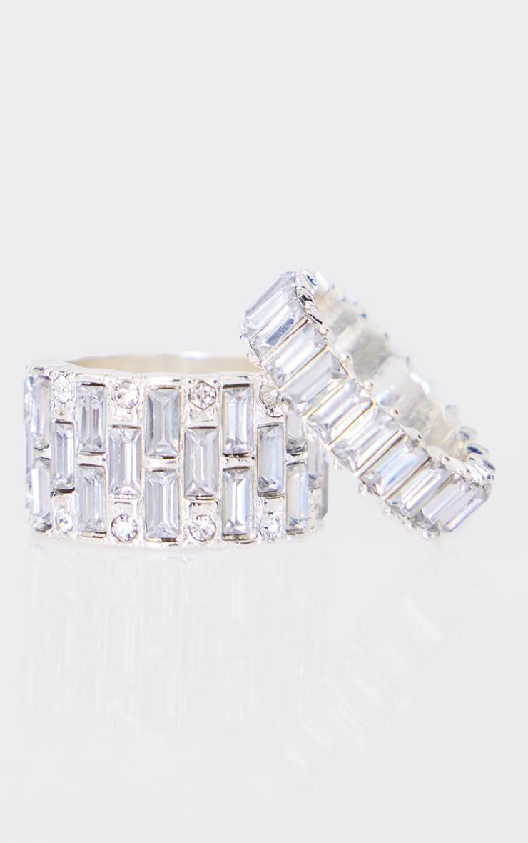 Silver Jewel Diamante Multi-pack Rings Product Image