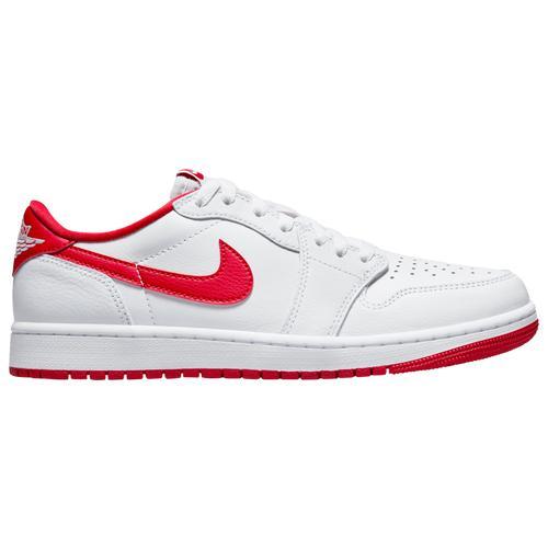 Jordan Mens Jordan Retro 1 Low OG - Mens Basketball Shoes Red/White/White Product Image