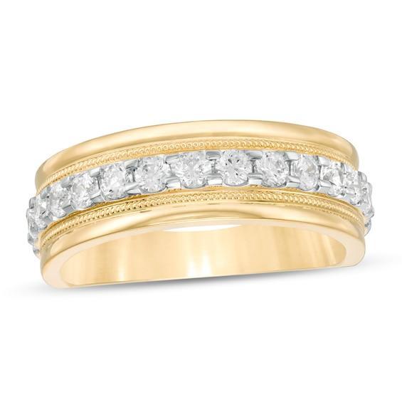 Men's 1 CT. T.w. Diamond Milgrain Wedding Band in 10K Gold Product Image