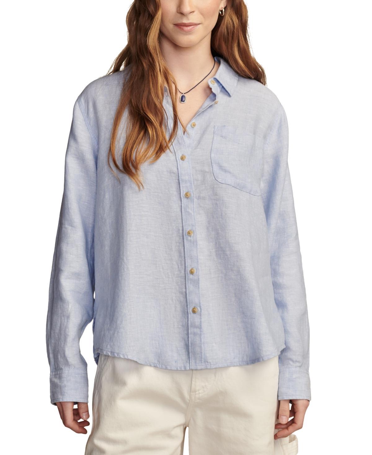 Lucky Brand Womens Linen Prep Button-Front Shirt product image