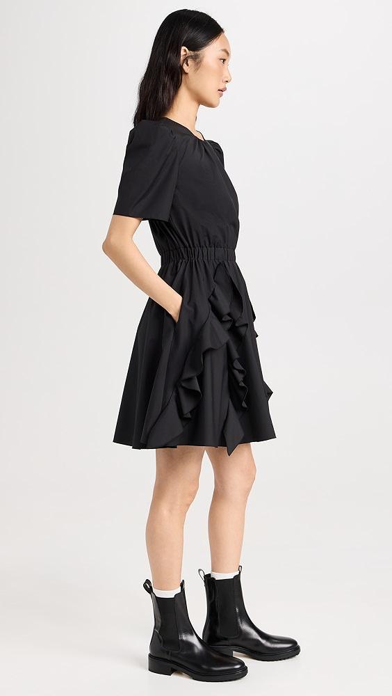 Jason Wu Short Sleeve Cotton Crew Neck Dress with Ruffle Skirt | Shopbop Product Image