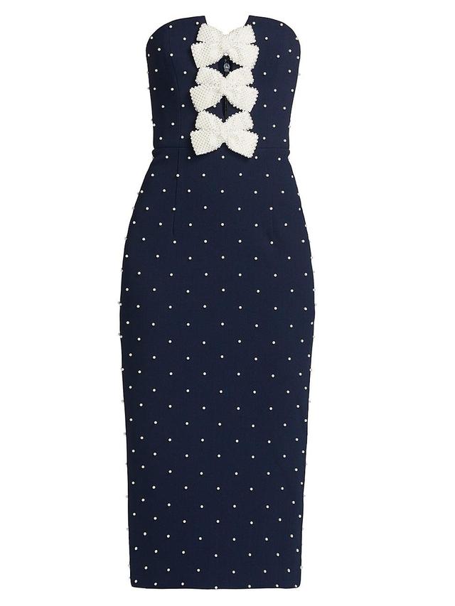 Womens Veronica Pearl Bow Strapless Midi-Dress Product Image