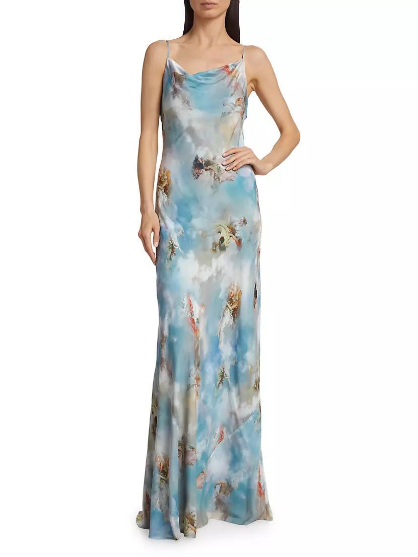 Christine Printed Silk Maxi Dress Product Image