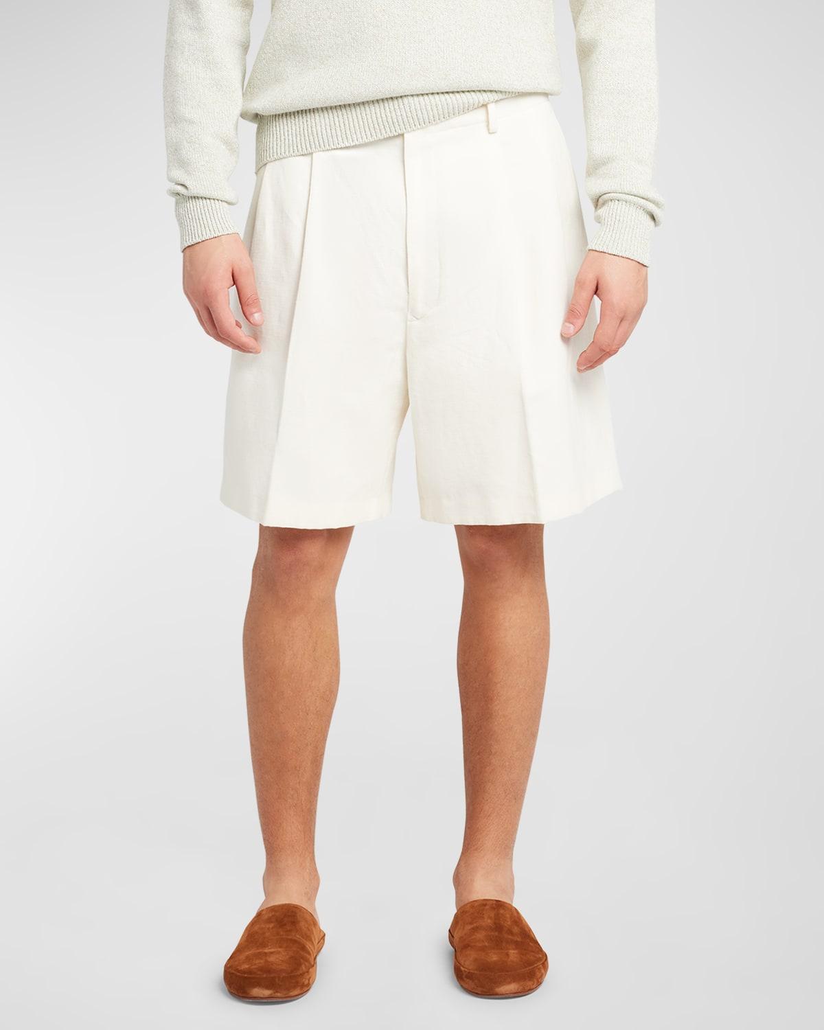 Mens Joetsu Pleated Twill Bermuda Shorts Product Image