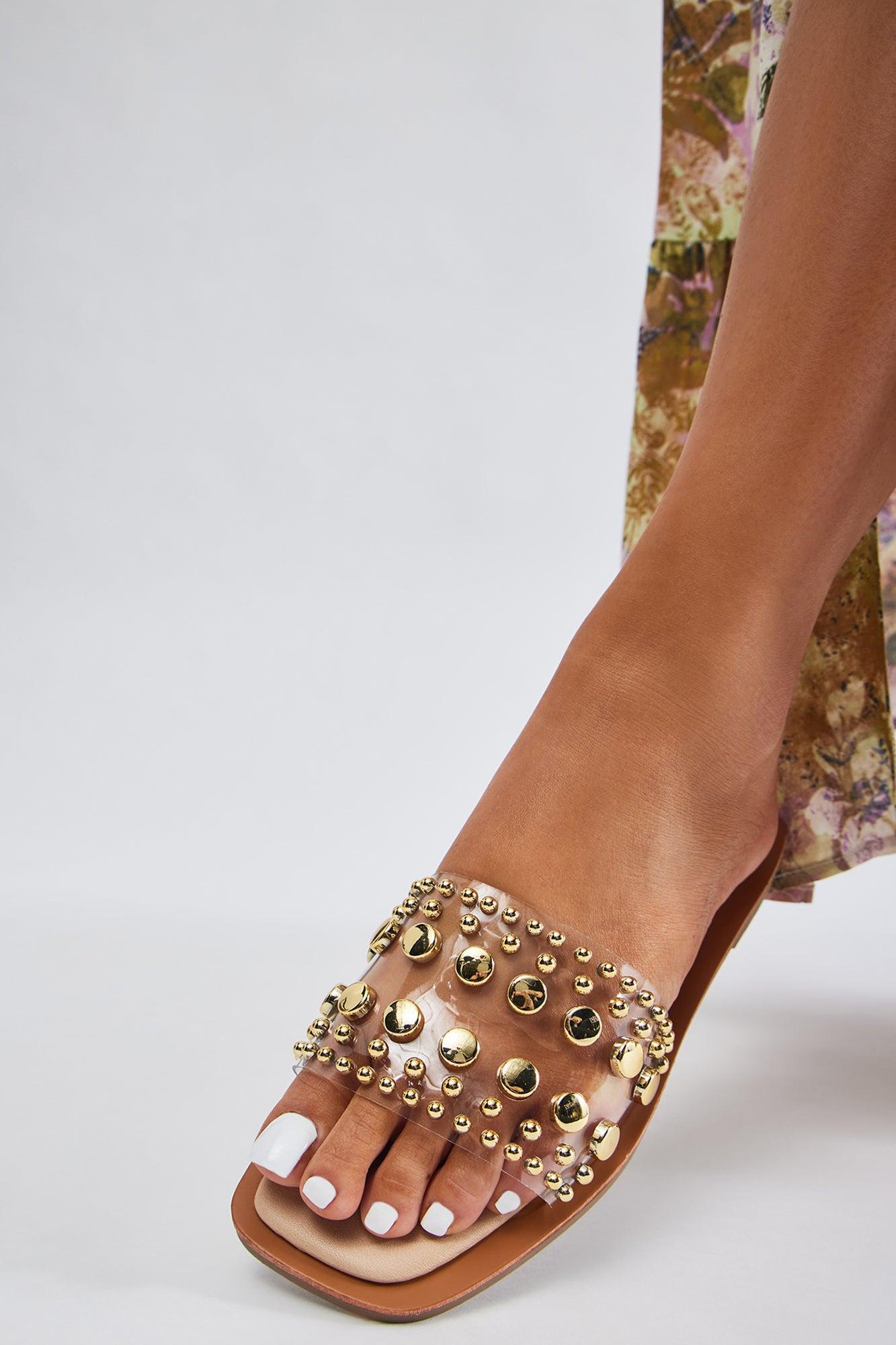 Thea Studded Sandals - Clear Product Image