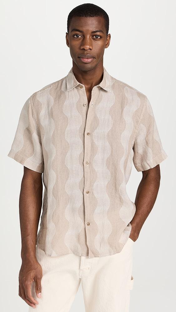 Frescobol Carioca Castro Cabana Stripe Linen Classic Shirt | Shopbop Product Image