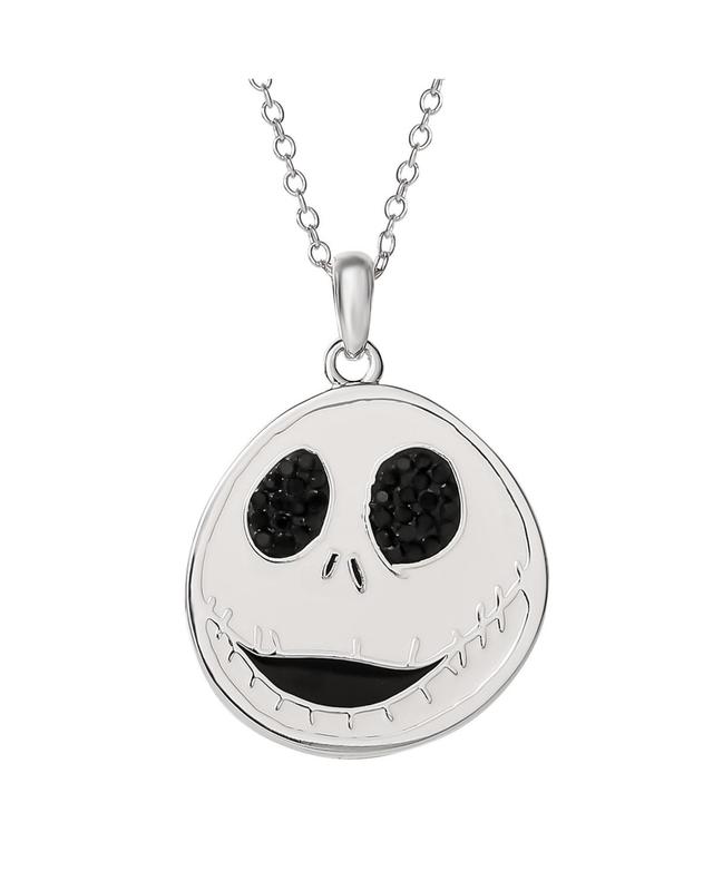 Disney The Nightmare Before Christmas Womens Jack Skellington Necklace Pendant - Silver tone, white Product Image