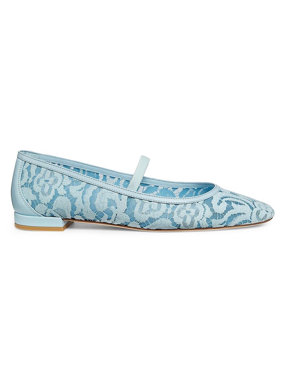 Womens Arabella Garden Lace & Leather Flats Product Image