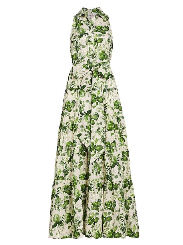 Womens Adriana Floral Cotton Poplin Maxi Dress Product Image