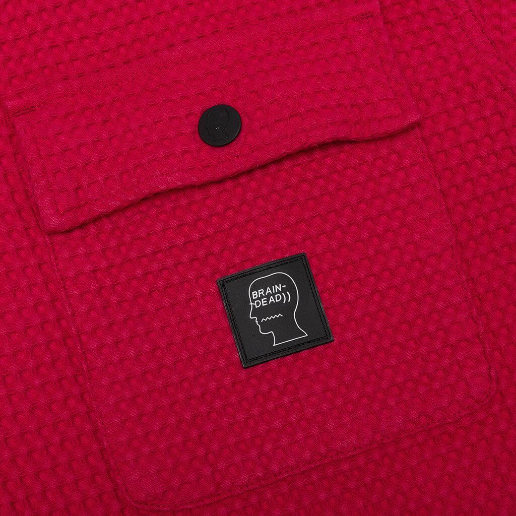 Waffle Snap Front Shirt - Berry Male Product Image