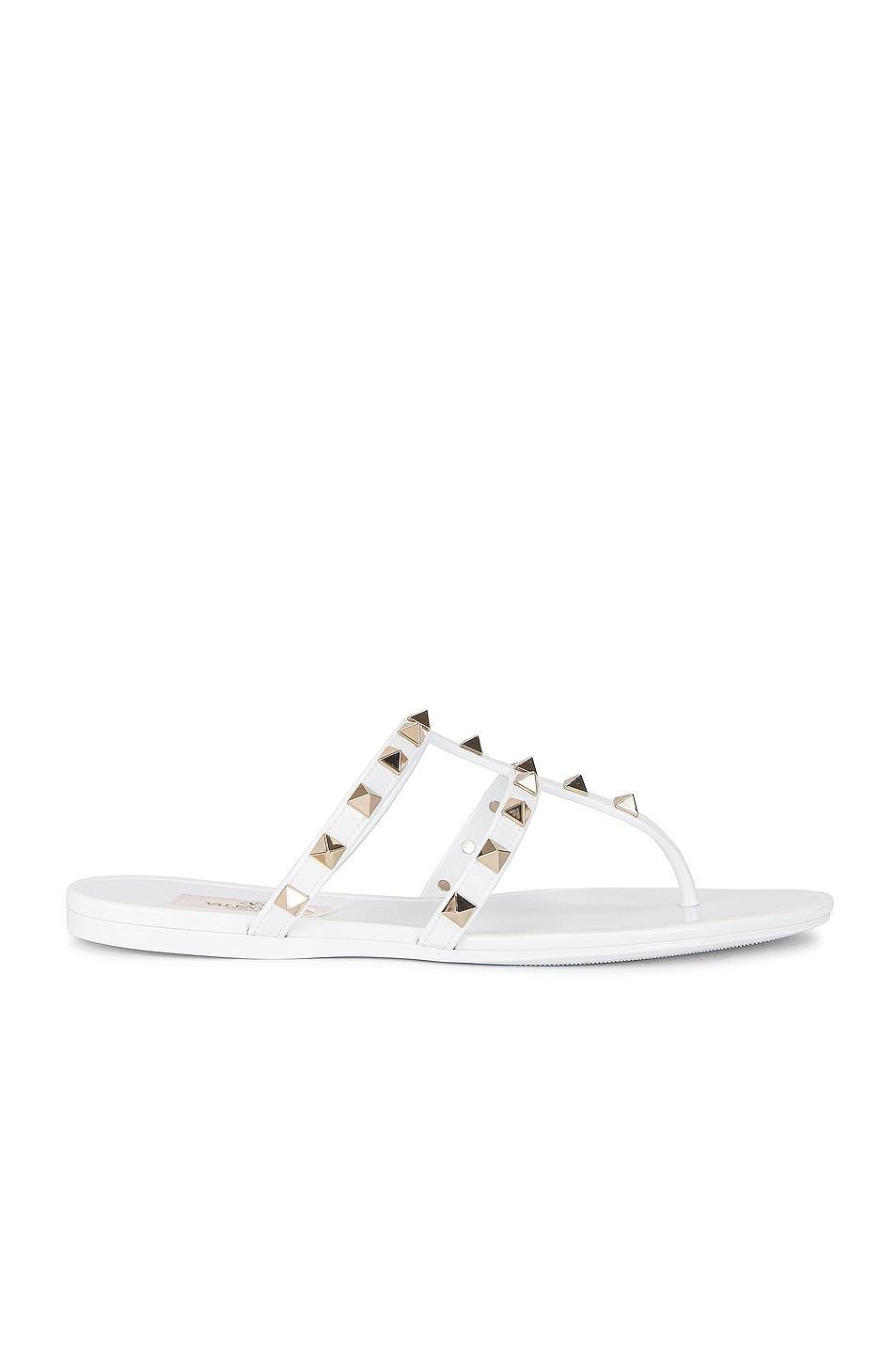 Valentino Garavani Summer Rockstud PVC Thong Sandal in Black Product Image