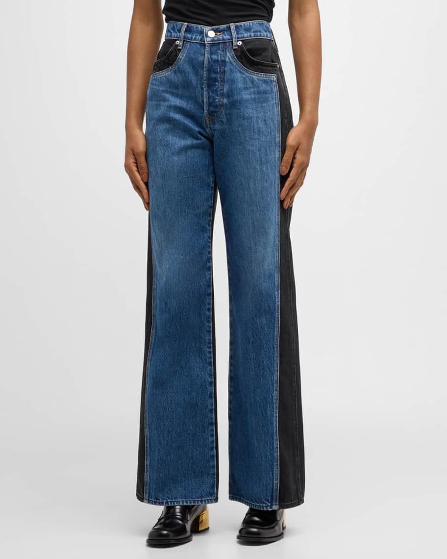 Taylor Wide-Leg Two-Tone Jeans Product Image