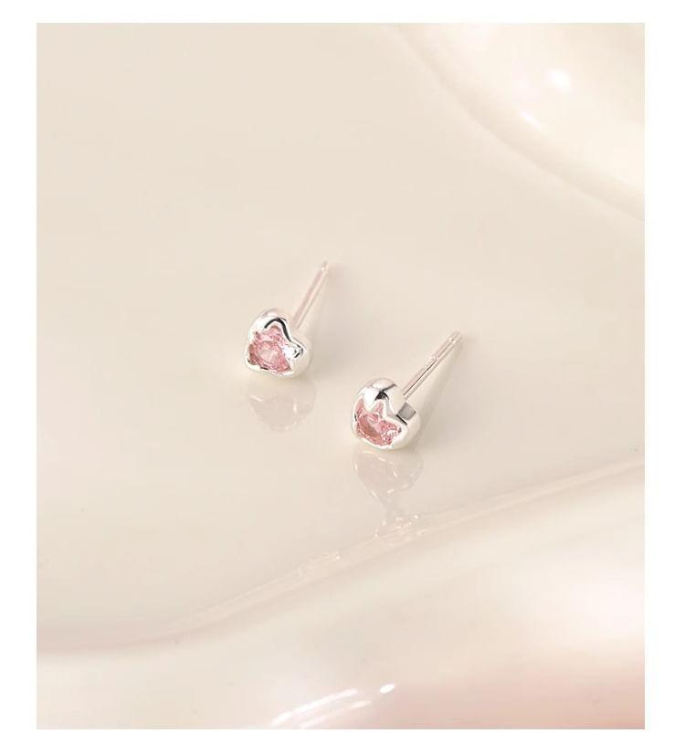 Heart Rhinestone Stud Earring Product Image