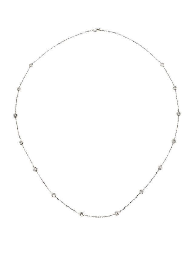 Womens 14K White Gold & 1.40 TCW Diamond Long Station Necklace Product Image