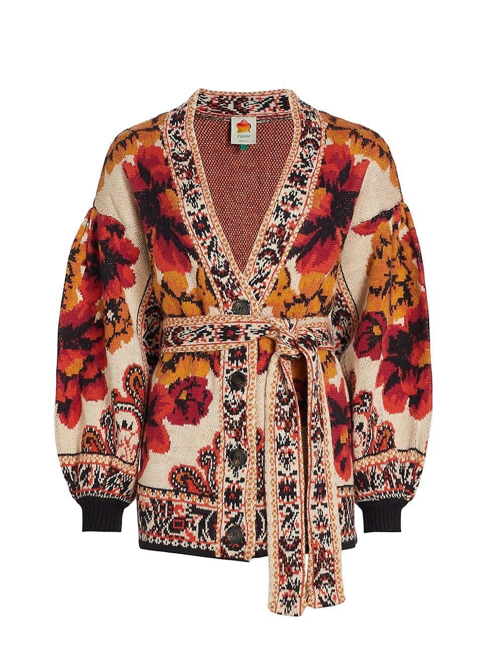 Womens Winter Tapestry Knit Cardigan Product Image