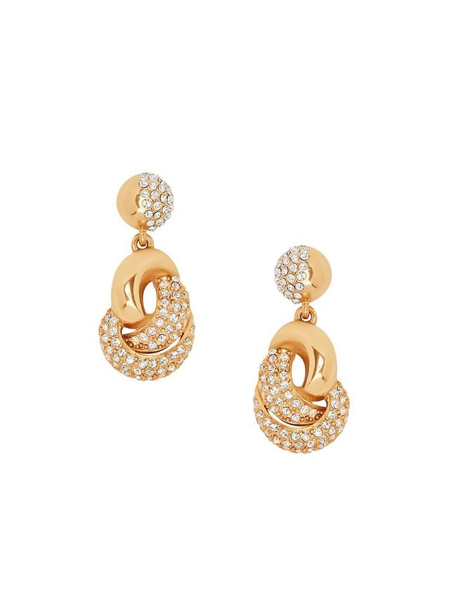 Womens Love Knot Goldtone & Glass Crystal Drop Earrings Product Image