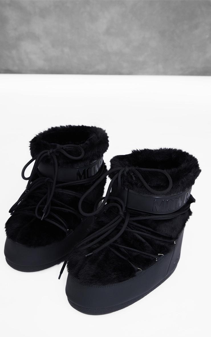 MOON BOOT Black Icon Low Faux Fur Product Image