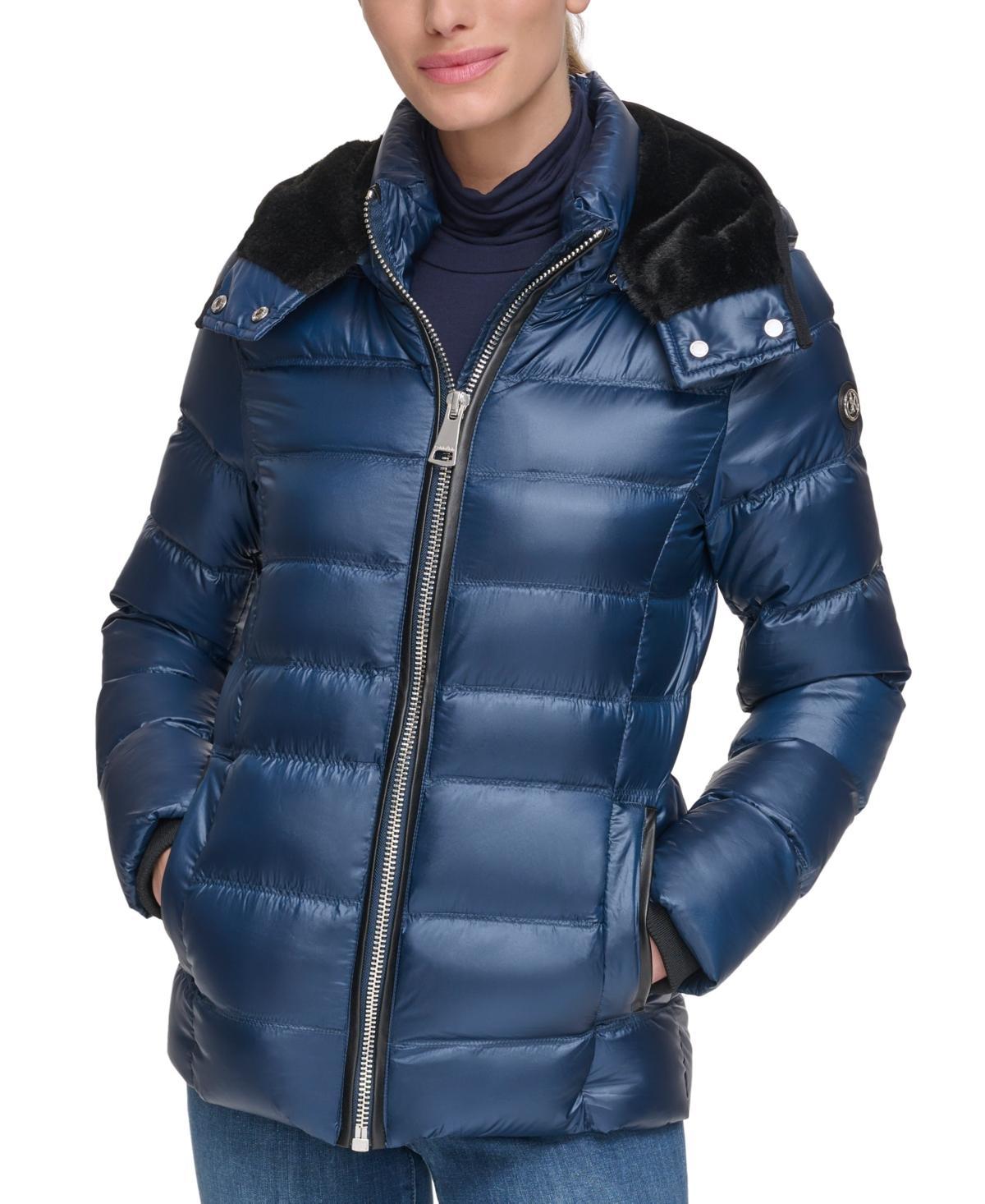 Calvin Klein Womens Shine Hooded Puffer Jacket Product Image