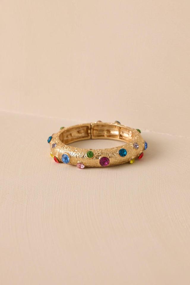 Gemstone Radiance Gold Multi Rhinestone Bracelet Product Image