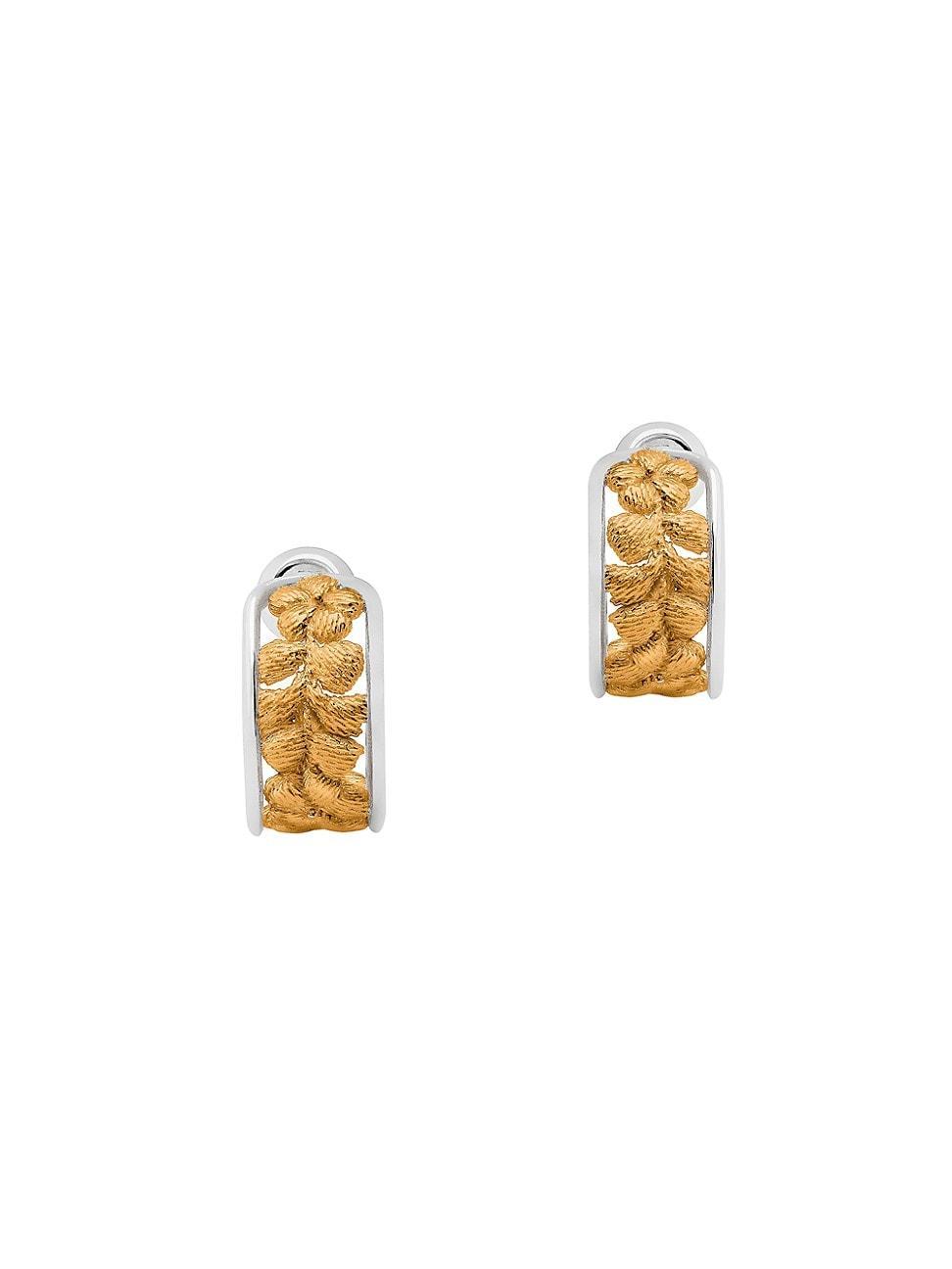 Womens Bordados Sterling Silver & Gold Vermeil Hoop Earrings Product Image