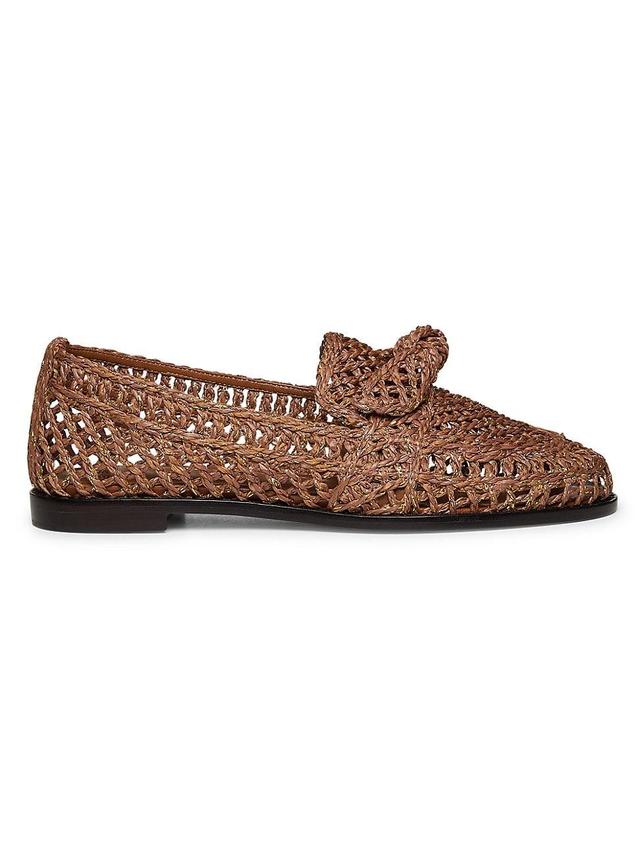 Womens Raffia Penny Loafers Product Image