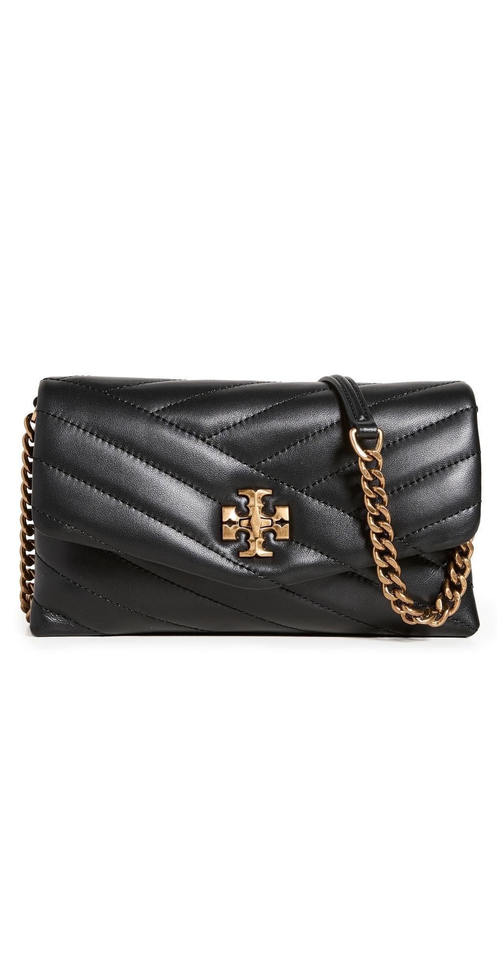 Womens Kira Chevron Leather Wallet-On-Chain Product Image