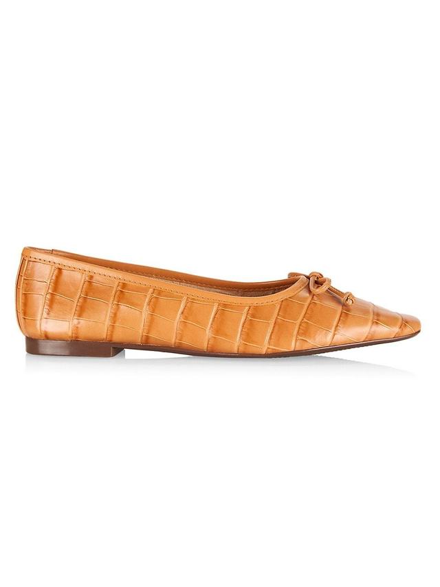 Womens Arissa Croc-Embossed Leather Ballet Flats Product Image