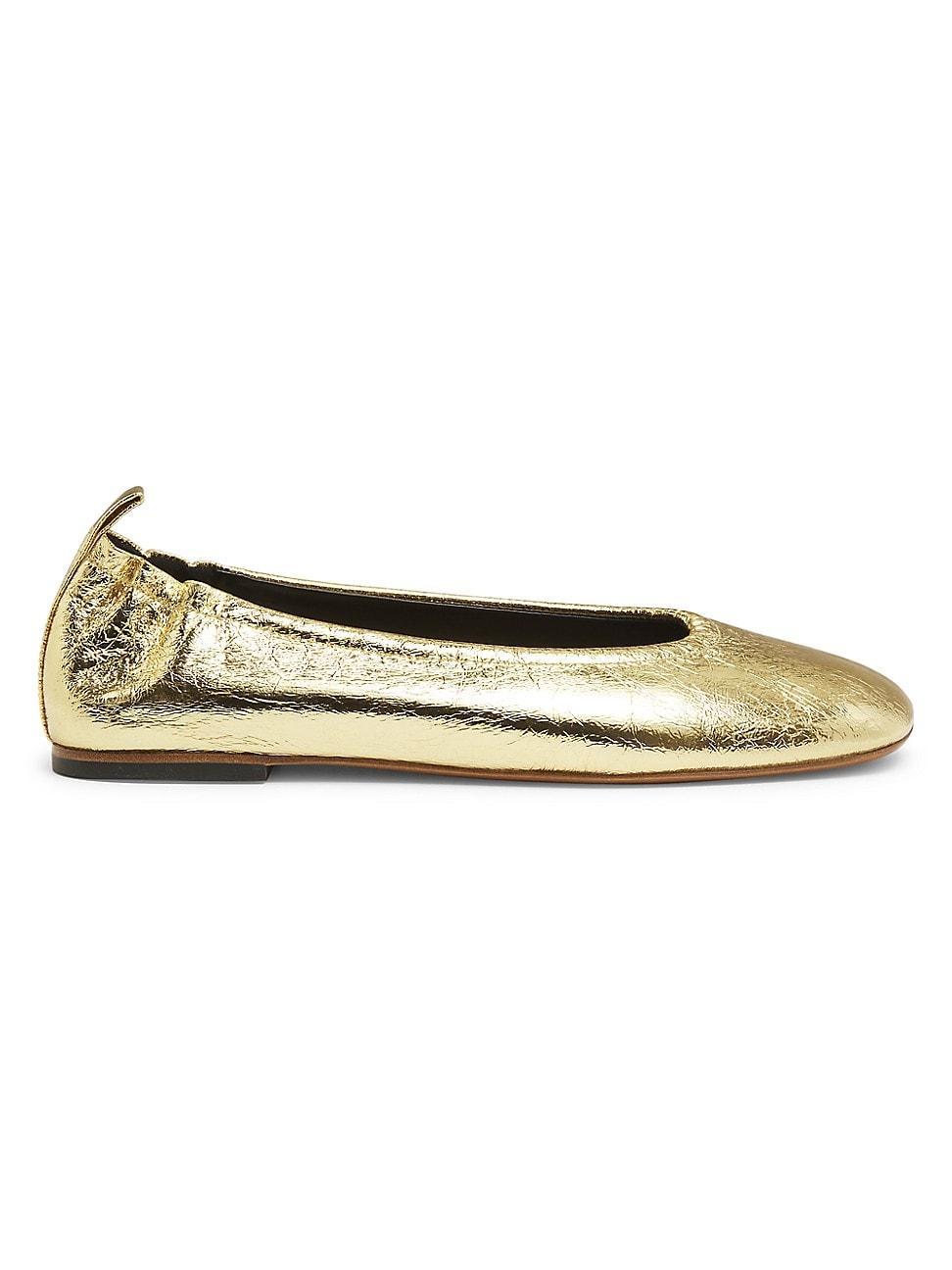 Womens ID Stretch Back Leather Ballerina Flats product image