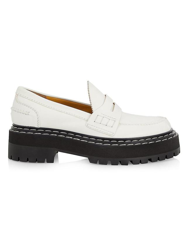 Womens Leather Lug-Sole Platform Loafers Product Image