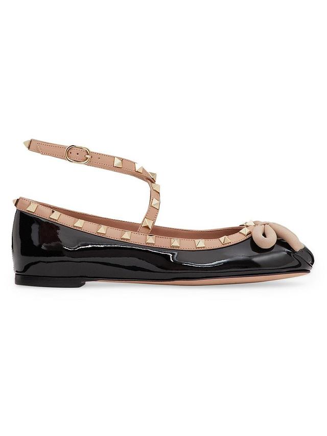 Womens Rockstud Patent Leather Ballerinas Product Image