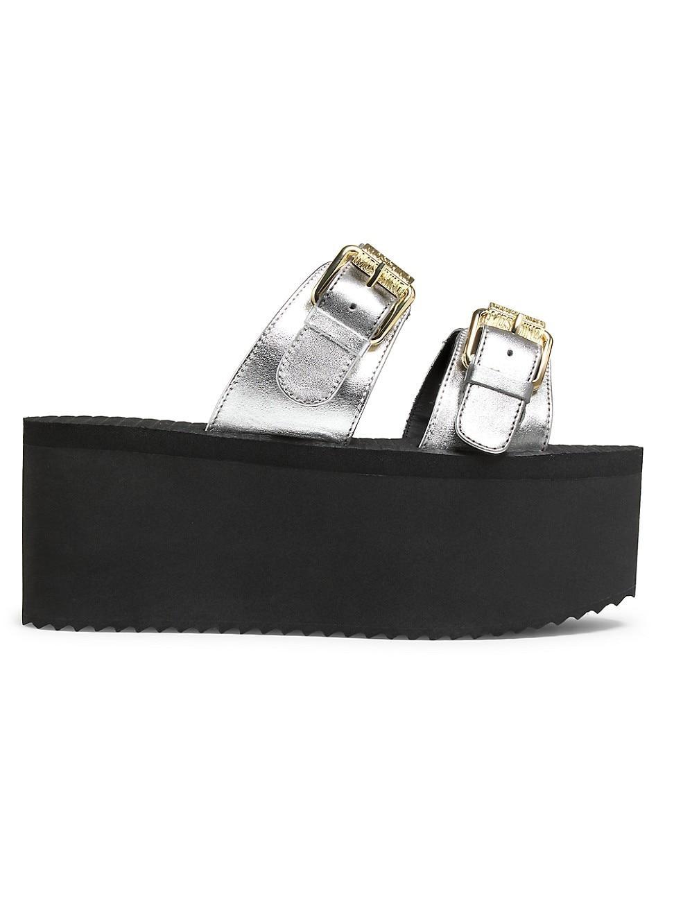 Womens Moschino Leather Wedge Sandals Product Image