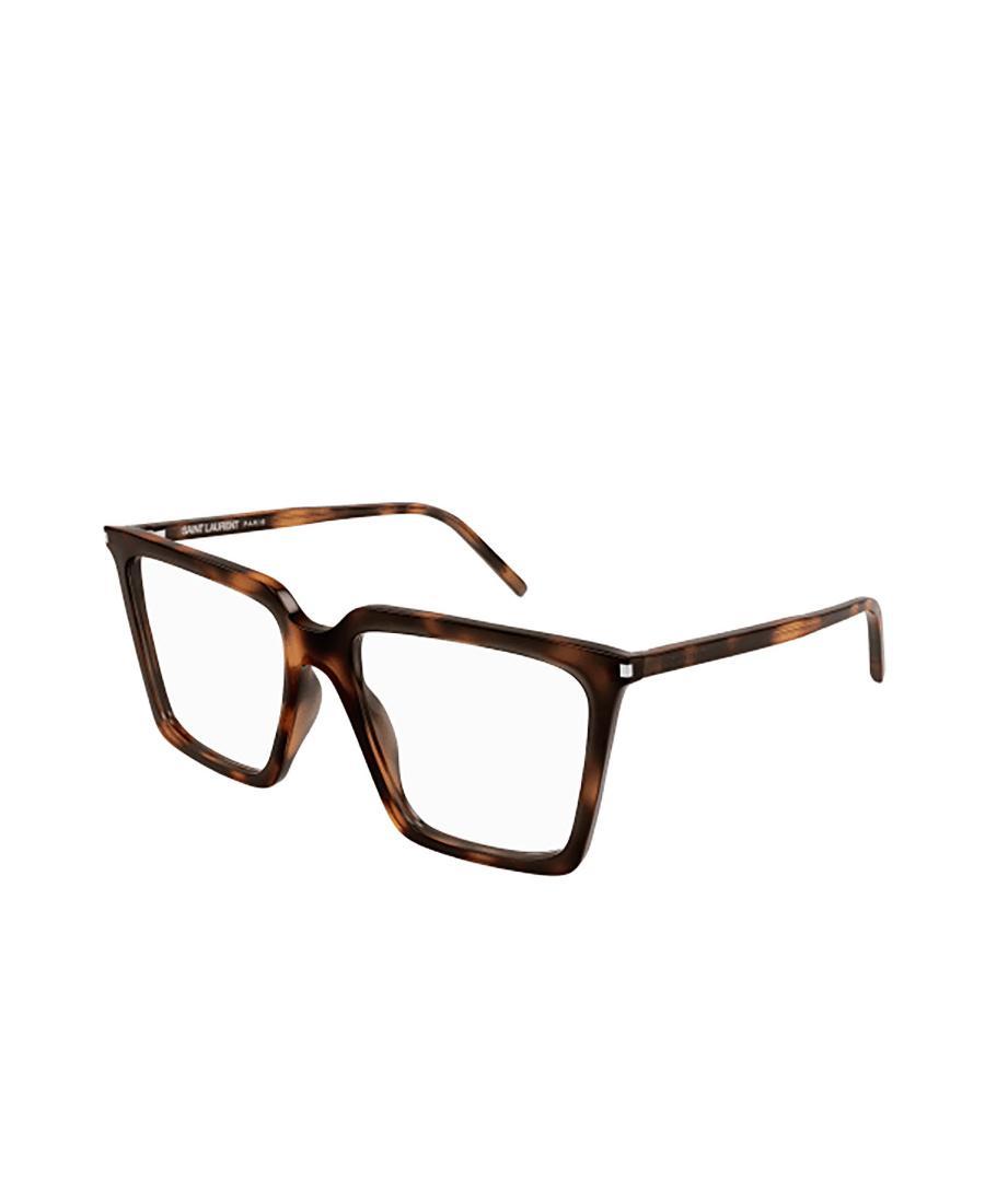 SAINT LAURENT Tortoiseshell Square-frame Glasses In Brown Product Image