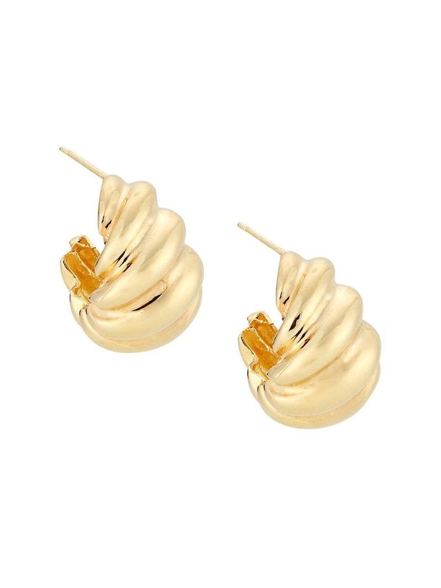 Womens Perla 14K-Gold-Plated Twisted Hoop Earrings Product Image